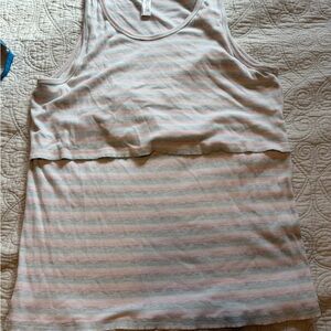 Latched Mama Striped Tank Top - Pink and White